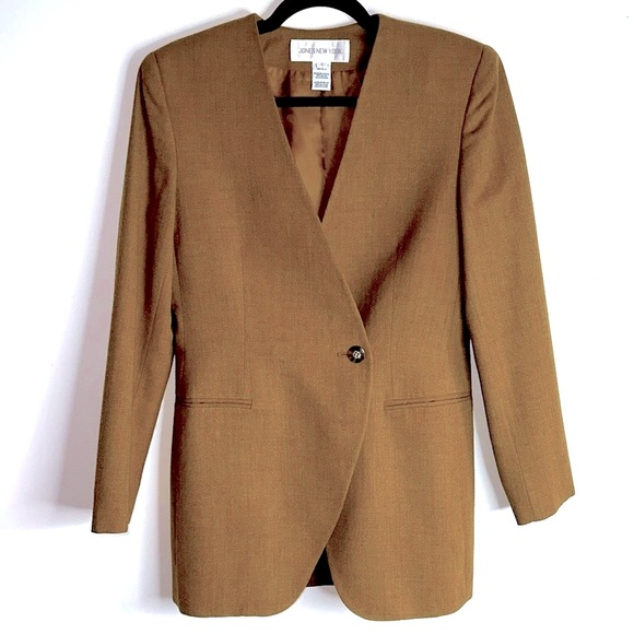 Jones New York Jackets & Blazers - Vintage Jones New York Asymmetric Wool Blazer